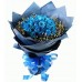 Μπουκέτο με γαλάζια τριαντάφυλλα για το νεογέννητο 